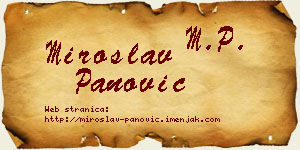 Miroslav Panović vizit kartica
